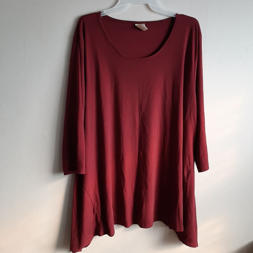 High-Low Maroon colored top